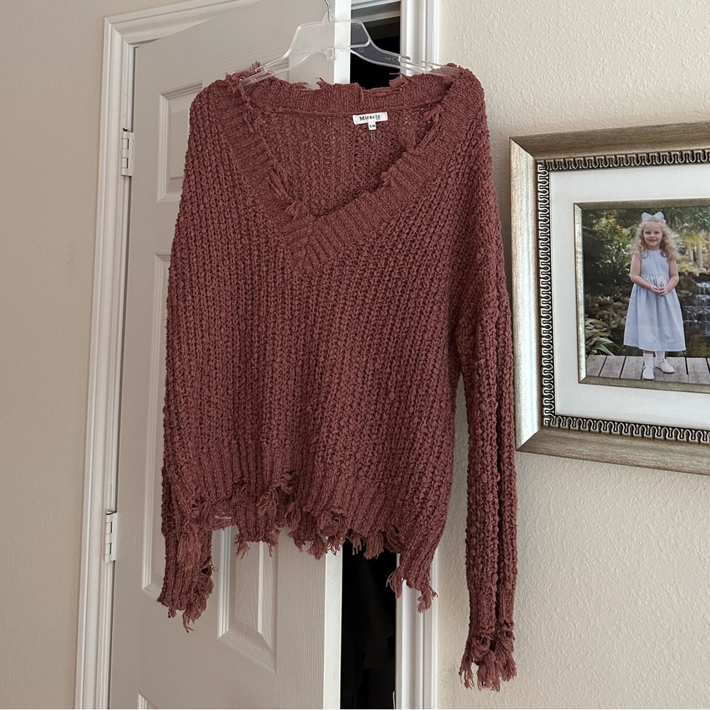 Miracle Pink ripped sweater